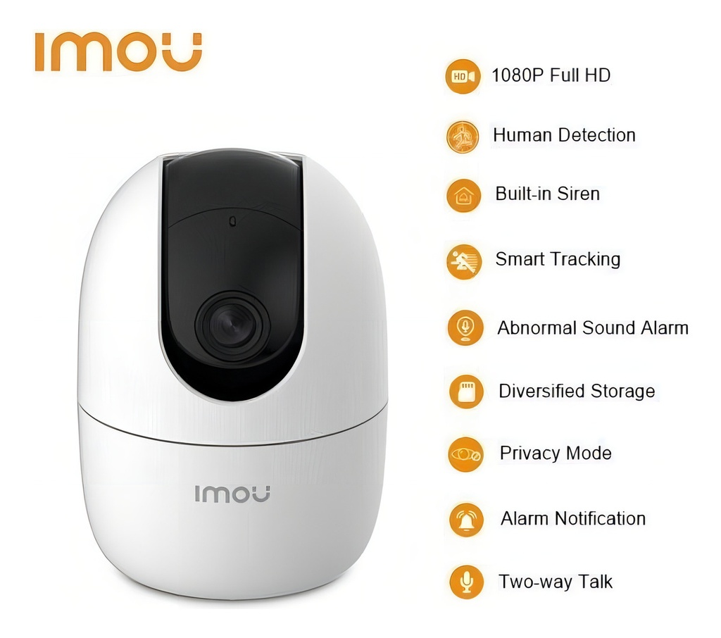 CÁMARA IP DOMO IMOU WI-FI, RANGER 2, COBERTURA DE 360°, H2.65, ALTA VOZ, MICRÓFONO