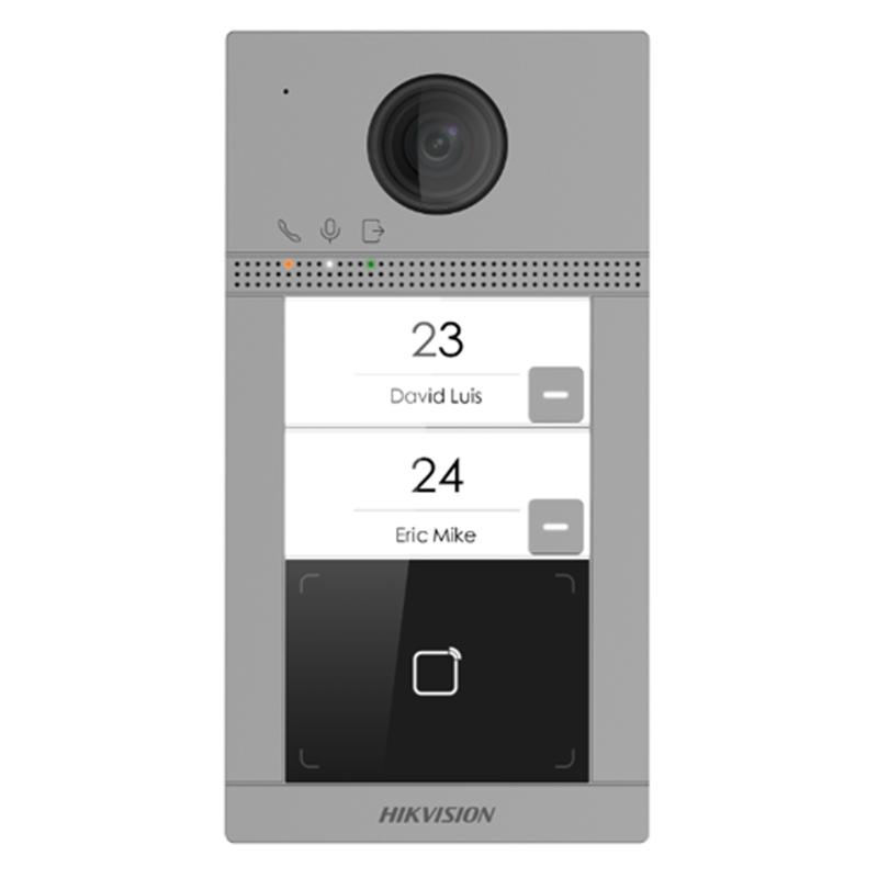 ESTACIÓN HIKVISION EXTERIOR IP RESIDENCIAL, 2MP, WIFI, POE, MODULO DE LECTURA DE TARJETAS MIFARE