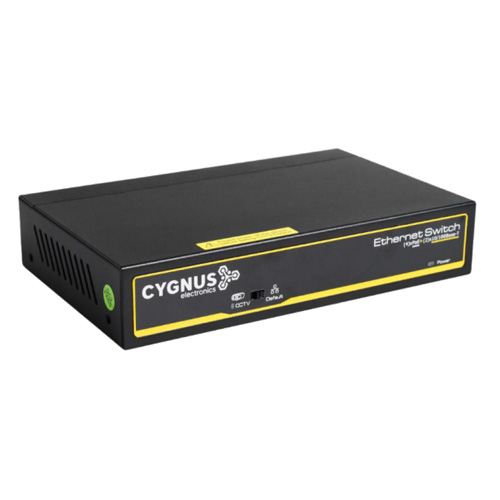 SWITCH CYGNUS 4 PUERTOS POE 100MBPS + 2 UPLINK ETHERNET 100MBPS HASTA 60W