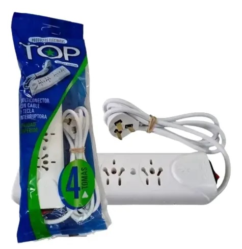 ZAPATILLA 4 TOMAS CON INTERRUPTOR Y CABLE TOP