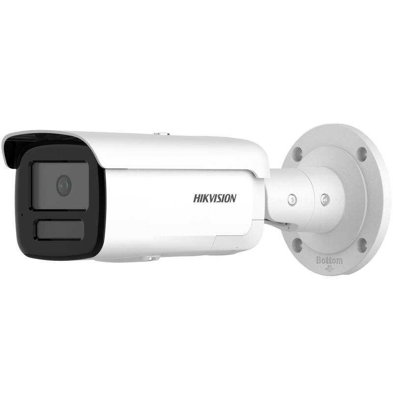 CÁMARA HIKVISION IP BULLET  4K 8 MPX, ACUSENSE (DARKFIGHTER), IR 60 MTS, LUZ ESTROBOSCÓPICA ACTIVA Y ALARMA SONORA,  12VDC Y POE IP67