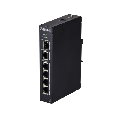 SWITCH POE INDISTRIAL DAHUA PARA BARRIOS 4 PUERTOS CON SFP