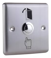 BOTON PULSADOR DE SALIDA METÁLICO. EXIT  (9,00 CM X 2,80 CM)