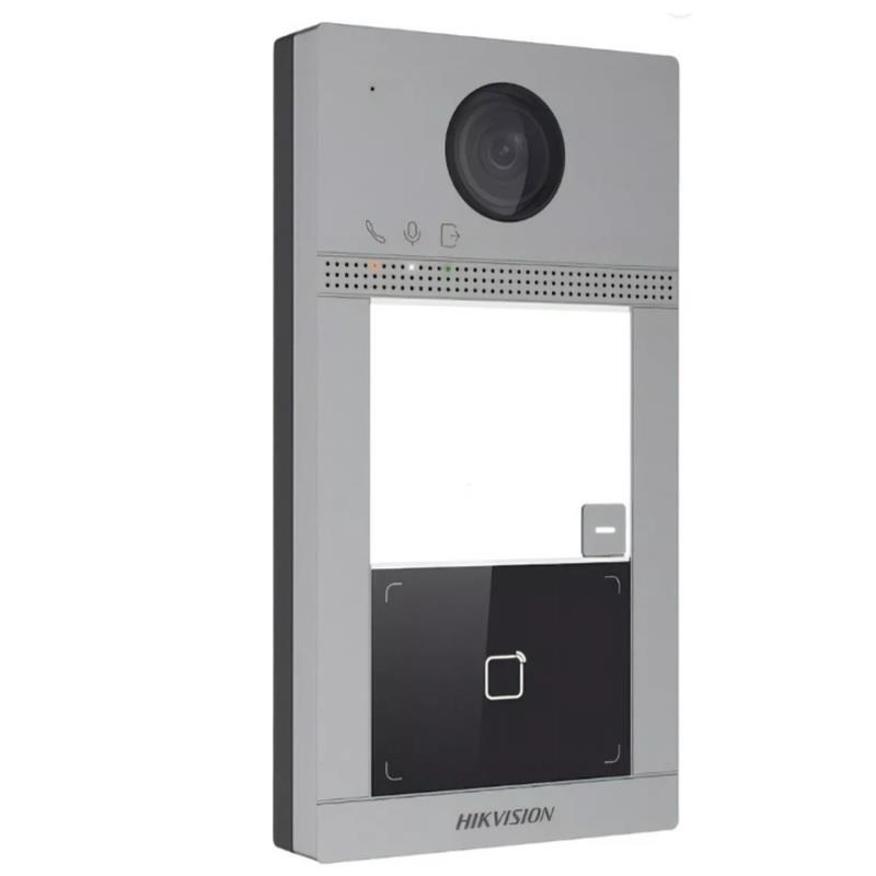 FRENTE DE PORTERO HIKVISION,  METAL CON 1 BOTÓN, CÁMARA DE 2 MP, LECTOR DE TARJETAS,  IK08 E IP65, HIK-CONNECT, WI-FI