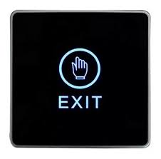 PULSADOR BOTON EXIT TOUCH TACTIL LUMINOSO 86 MM X 86 MM X 21 MM, NA/NC/COMÚN