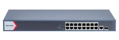 SWITCH HIKVISION 16 PUERTOS GIGABIT POE RJ45, 1 PUERTO GIGABIT RJ45, 1 PUERTO DE FIBRA ÓPTICA GIGABIT, 230W