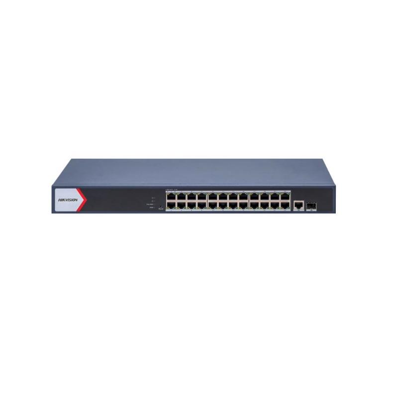 Switch Hikvision 24 Gigabit PoE+, administrable, 1 Gb Uplink, 1 SFP Uplink, 230 Watts