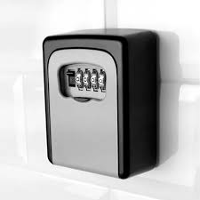 Caja de seguridad exterior Barovo, aluminio, 3,8 cm × 8,7 cm × 12 cm, combinación de 4 dígitos, no incluye llave﻿