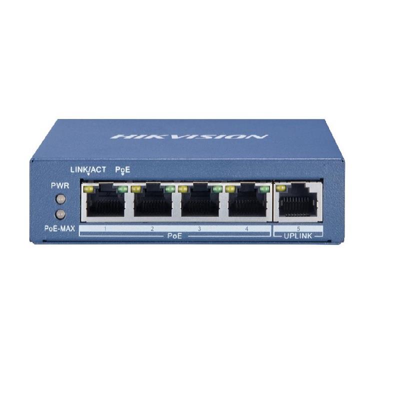 Switch Gigabit, no administrable, 4 GB PoE, 1 GB  Uplink, 60W