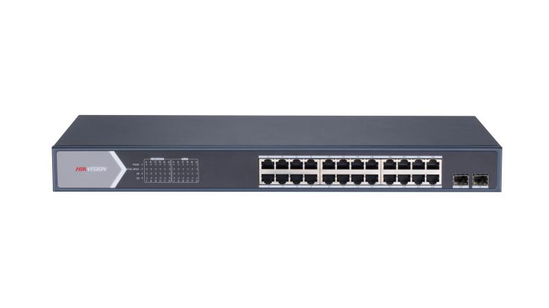 SWITCH HIKVISION SMART 24 PUERTOS POE, 2 UPLINK SFP, 370W