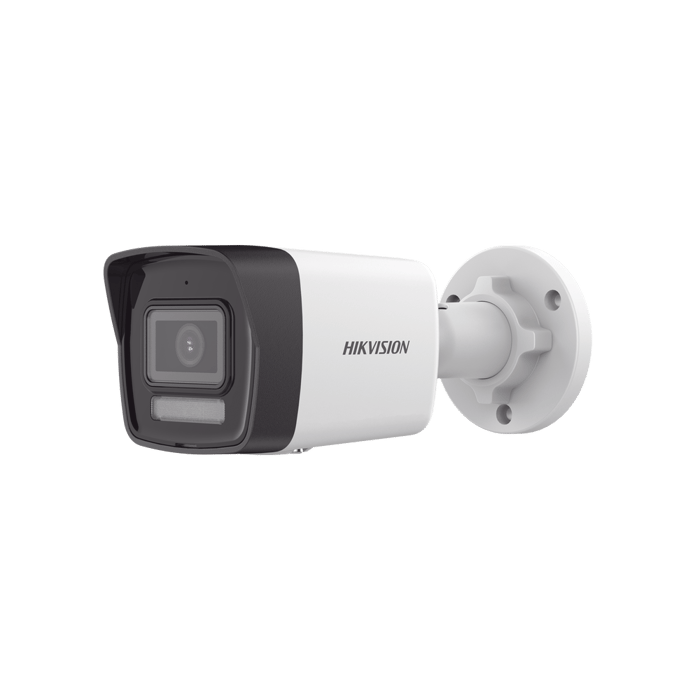 CÁMARA HIKVISION IP BULLET 2 MPX, 2.8MM,  Dual Light, 30 mts IR + 20 mts Luz Blanca, Micrófono, IP67, PoE, Micro SD