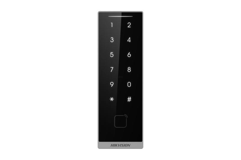 LECTOR DE TARJETA 13,56 MHz y 125 KHz HIKVISION, IP66, WIEGAND, 12VDC