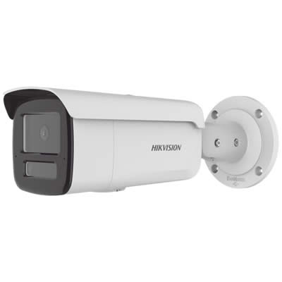 CÁMARA HIKVISION IP BULLET 4MP, Dual Light + 2 Micrófonos, 2.8 mm, IR 80 mts, ACUSENSE, IP67, IK10
