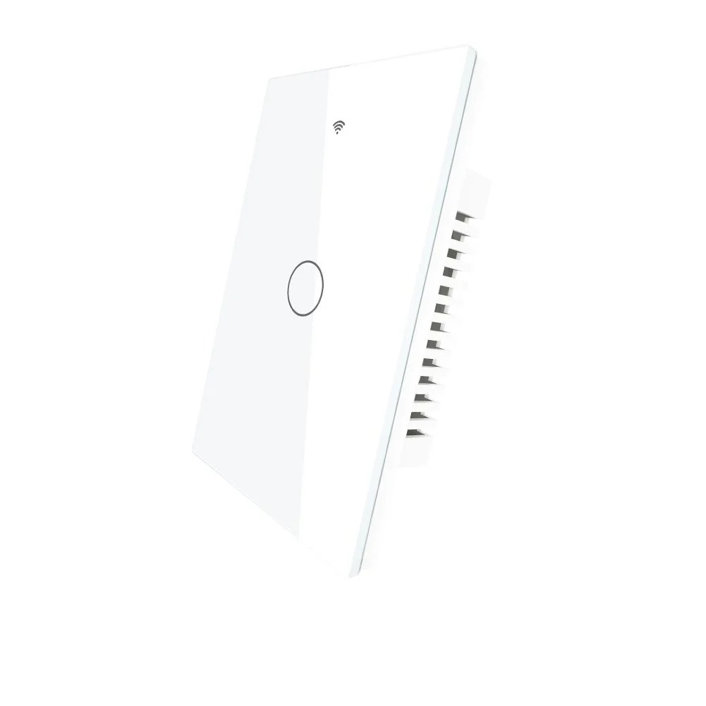 Tecla Smart WIFI de 1 canal. Vivo solo. Color Blanco. Tecla touch. Panel de vidrio - MOES
