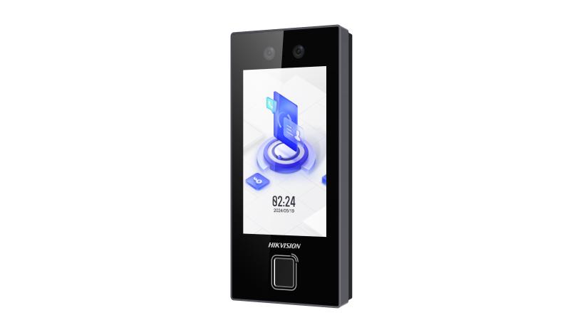 CONTROL DE ACCESO HIKVISION CON RECONOCIMIENTO FACIAL, pantalla táctil 4,5", 2 mpx, lectura de tarjetas, huella, tarjeta, facial, Audio bidireccional, 12 VCC o PoE