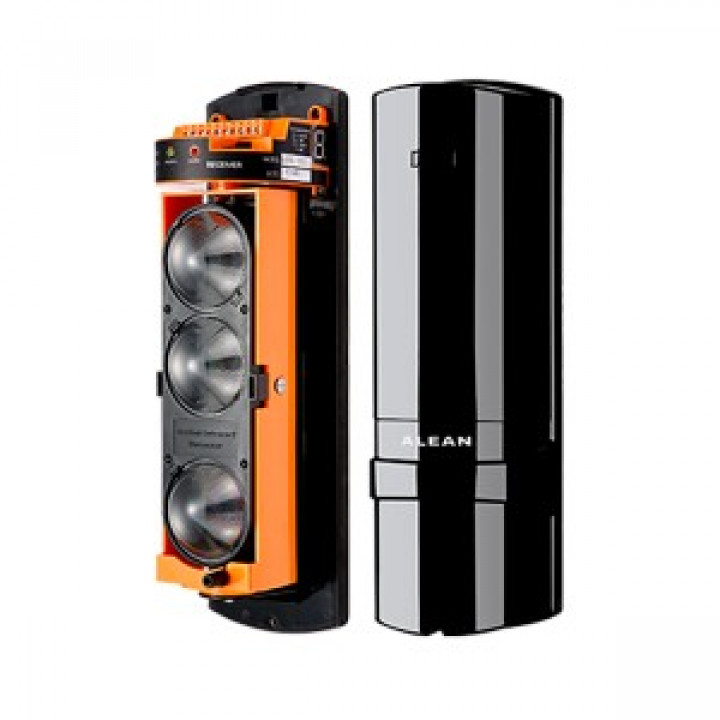 BARRERA INFRARROJA EXTERIOR 150 MTS ALEAN, 3 HACES, INPUT AC/DC 12-24V, 4 FRECUENCIAS DE TRABAJO