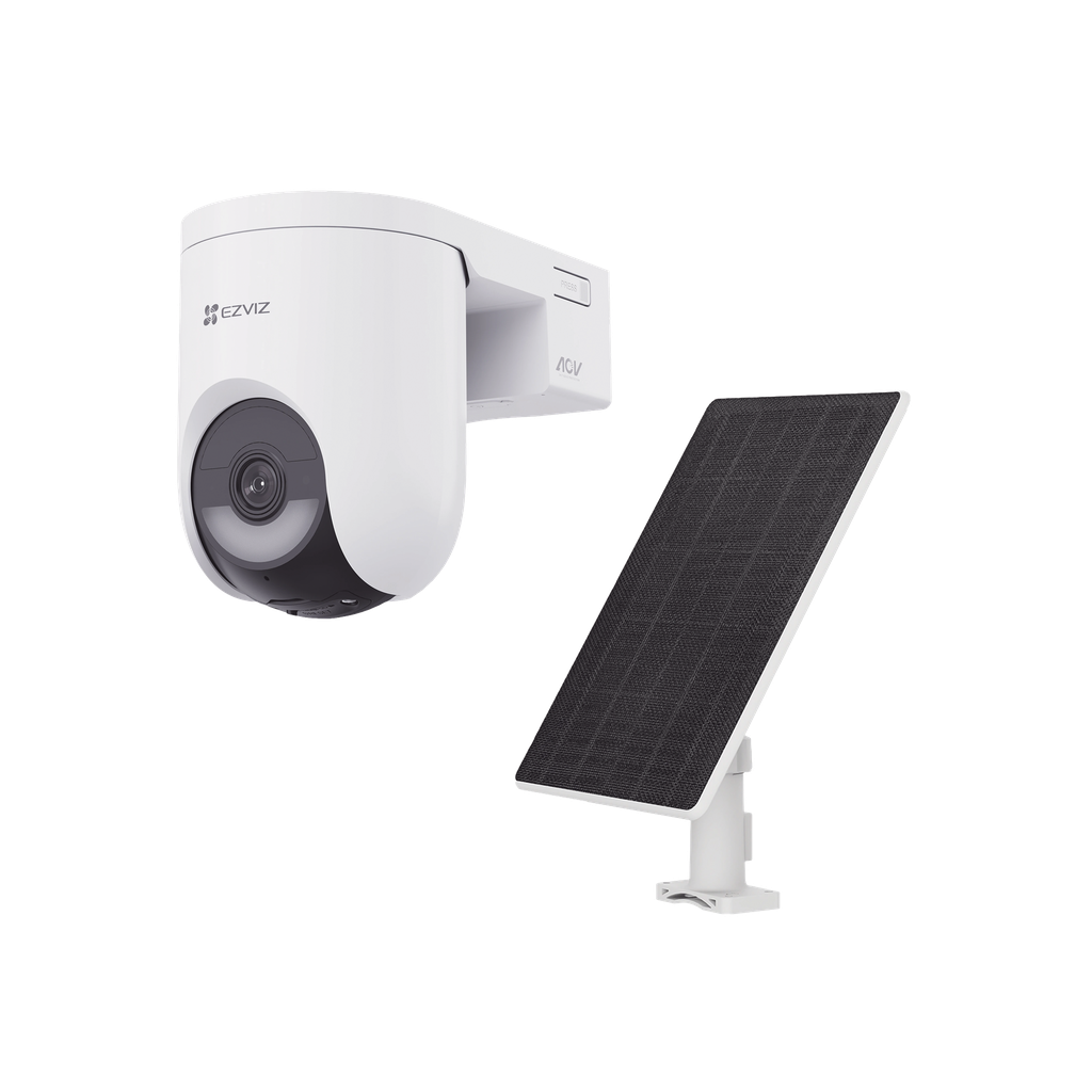 CÁMARA EXTERIOR EZVIZ PT HB8 PANEL SOLAR 4MP,  4G y Wi-Fi,  IA, Color Nocturno, IP65