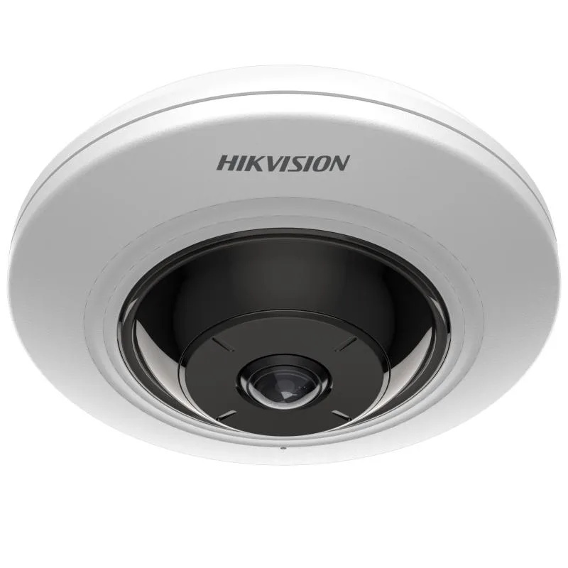 CAMARA HIKVISION IP OJO DE PEZ 5MPX, H.265+, LENTE 1.05 MM, VISION 180°, ACUSENSE, IR 8 MTS, WDR 120 DB