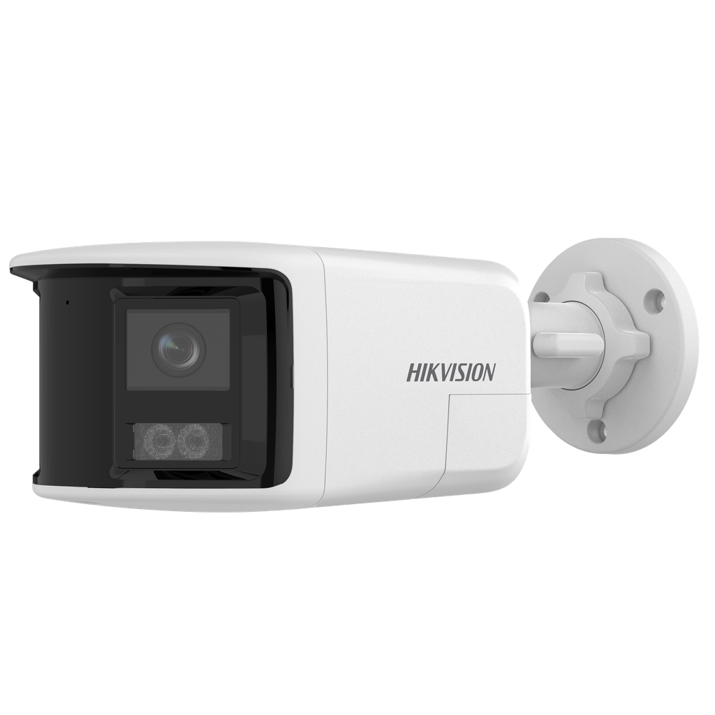 Cámara IP bullet panorámica Hikvision de 6 MP, doble lente 180°, ColorVu, IP67