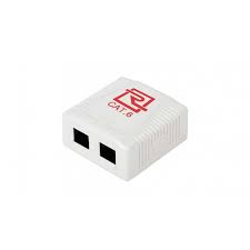 [RV-ROSETA-2U6] CAJAS DE SUPERFICIE  ROSETA 2U CAT6 UTP CAT6 RJ45 CAJA DE MONTAJE SUPERFICIAL, PUERTO DOBLE / CON LOS JACKS INCLUIDOS.