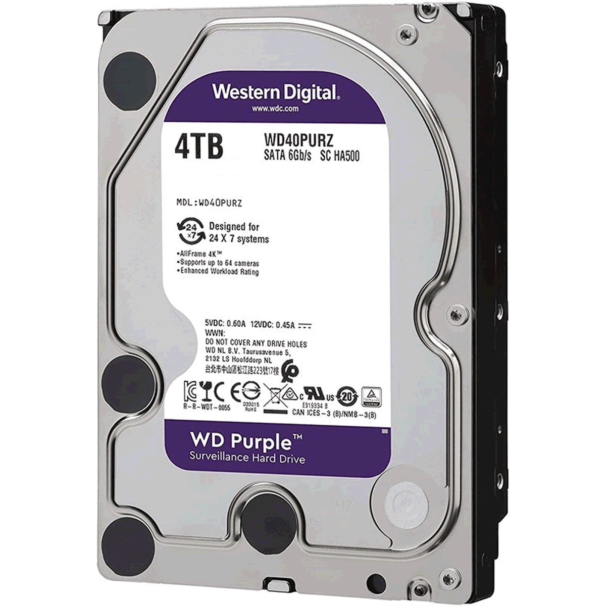 [WD43PURZ] DISCO DURO INTERNO WD 4TB 3.5 PURPLE SATA 256MB WD42PURZ