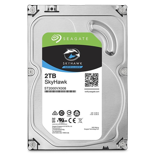 [HD-2-TB-SEAGATE-SKYHAWK] DISCO INTERNO 2 TB SEAGATE SATA 6GB/S 5900 64MB SKYHAWK
