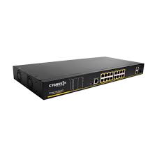 [﻿CY-S1016-W2-200﻿] SWITCH CYGNUS 16 PUERTOS POE 100MBPS 135W + UPLINK 2 ETHERNET 1GBPS + 1DE FIBRA ÓPTICA, HASTA 200W TOTAL POE (CON INDICADOR DE CONSUMO), UPLINK: 2X PUERTOS ETHERNET