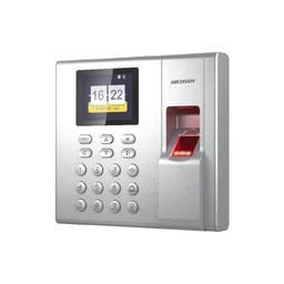 [DS-K1T8003MF] TERMINAL DE TIEMPO, ASISTENCIA Y ACCESO STANDALONE, LCD DISPLAY, LECTOR TARJETAS MIFARE, ALMACENAMIENTO 1,000 TARJETAS, 1,000 HUELLAS, 100,000 EVENTOS, REPORTES AUTOMÁTICOS