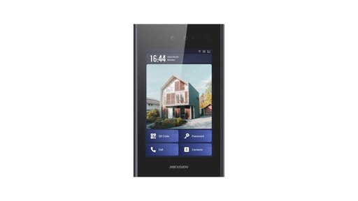 [DS-KD9403-E6] FRENTE DE PORTERIA HIKVISION, PANTALLA TACTIL LCD 8, ANDROID, CÁMARA 2MP, TARJETA, CÓDIGO PIN, CÓDIGO QR, HUELLA DIGITAL Y RECONOCIMIENTO FACIAL, IP65, USUARIOS 20.000, ROSTROS 10.000, TARJETAS 100.000, TCP/IP, RTSP, 12 VCC, 2 A