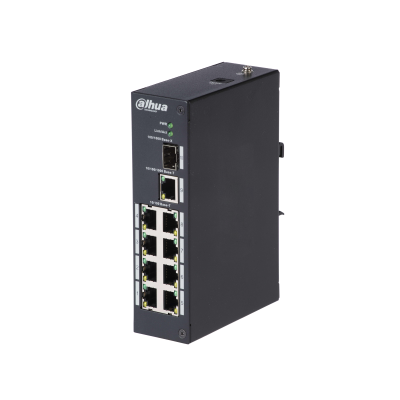 [PFS3110-8T] SWITCH POE INDISTRIAL DAHUA PARA BARRIOS 8 PUERTOS CON SFP