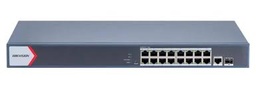 [DS-3E1518P-EI] SWITCH HIKVISION 16 PUERTOS GIGABIT POE RJ45, 1 PUERTO GIGABIT RJ45, 1 PUERTO DE FIBRA ÓPTICA GIGABIT, 230W