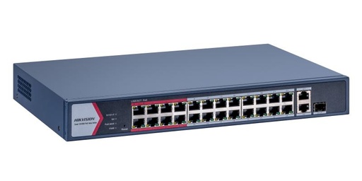 [DS-3E1326P-EI/M] SWITCH POE HIKVISION 24 PUERTOS, 2 UPLINK GIGA, 370W