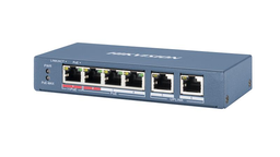 [DS-3E0106HP-E] SWITCH POE HIKVISION DE 4 PUERTOS POE DE 10/100 MBPS, 2 RJ45 DE 10/100 MBPS, , 802.3AF,  65W, 48 VDC, 1,35A