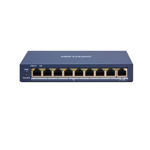 [DS-3E1309P-EI/M] SWITCH POE HIKVISION DE 8 PUERTOS POE 10/100M, 1 PUERTO GIGABIT RJ45, ADMINISTRABLE , 802.3AF,  60W