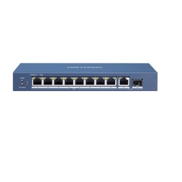 [DS-3E0510P-E] SWITCH POE HIKVISION DE 8 PUERTOS POE/POE+, + 2 UPLINK + 8 10/100/1000 MBPS downlink, 802.3AF, + 1 PUERTO SFP, 110W,  48 VCC / 2.5 A