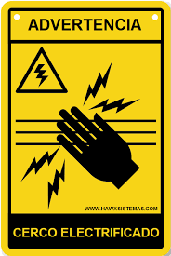[18908-CACE] Cartel de advertencia para cercas electrificadas