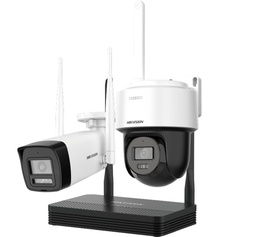 [NKS422W03H]  Kit IP Inalámbrico Hikvision Easy link 2 Mpx, NVS 4 Canales, 1 bullet exterior, 1 domo PT Dual Light, Audio Bidireccional