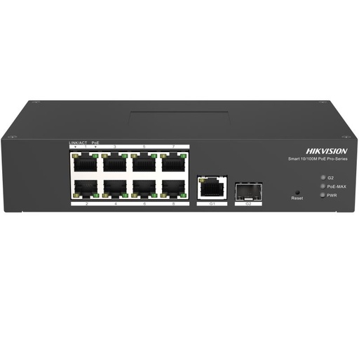 [DS-3T1310P-SI/HS] SWITCH HIKVISION ADMINISTRABLE, 8 PUERTOS POE, 1 GIGABIT RJ45, 1 SFP