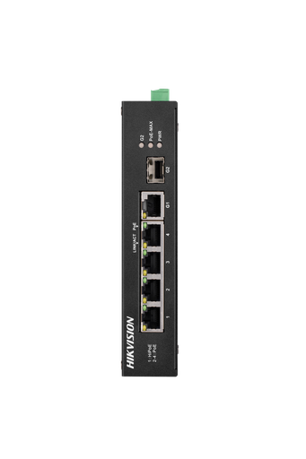 [DS-3T0306HP-E/HS] SWITCH HIKVISION NO ADMINISTRABLE INDUSTRIAL, 3 PoE de 100 M, 1 Hi-PoE, 1 RJ45 gigabit y 1 SFP gigabit