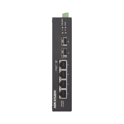 [DS-3T0506HP-E/HS] SWITCH HIKVISION NO ADMINISTRABLE INDUSTRIAL,  3 Puertos Gigabit PoE+, PoE++ , 2 SFP,  65 W 