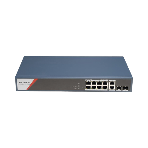 [DS-3E1512HP-SI-8P2T2F] Switch Gigabit 8 puertos PoE+, Administrable, 2 Uplink GB, 2 SFP, 130 W