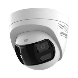 [DS-2CD1367G2HP-LIUF/SL(2.8mm)] CAMARA HIKVISION IP  6MPX DOMO turret panorámica, doble sensor, 2.8mm, ColorVu, luz híbrida IR y blanca automática hasta 30 mts, micrófono y altavoz, sirena y flash
