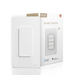 [WS-B-US1-N-WH-MS] Tecla Smart WIFI de 1 canal. Vivo + Neutro. Color Blanco. Tecla mecánica - MOES