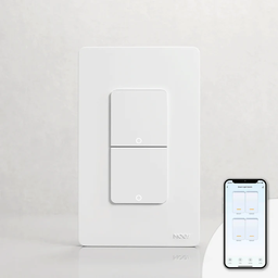 [WS-B-US2-N-WH-MS] Tecla Smart WIFI de 2 canales. Vivo + Neutro. Color Blanco. Tecla mecánica - MOES