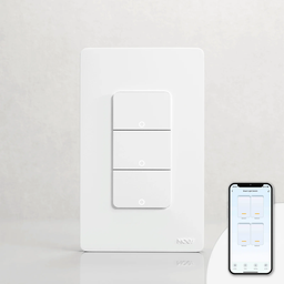 [WS-B-US3-N-WH-MS] Tecla Smart WIFI de 3 canales. Vivo + Neutro. Color Blanco. Tecla mecánica - MOES