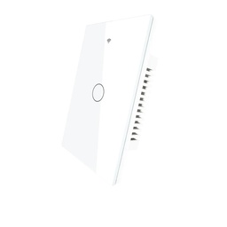 [WRS-US1-L-WH-MS] Tecla Smart WIFI de 1 canal. Vivo solo. Color Blanco. Tecla touch. Panel de vidrio - MOES