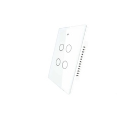 [WRS-US4-L-WH-MS] Tecla Smart WIFI de 4 canales. Vivo solo. Color Blanco. Tecla touch. Panel de vidrio - MOES