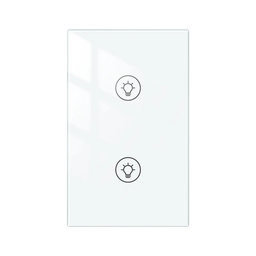 [WS-USD2-WH-MS] Tecla Dimmer Smart WIFI de 2 canales. Vivo + Neutro. Color Blanco. Tecla touch. Panel de vidrio - MOES