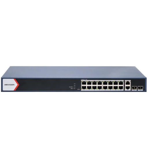 [DS-3E1520P-EI/M] SWITCH HIKVISION GIGABIT ADMINISTRABLE, 16 PUERTOS POE+ + 2 RJ45 GIGABIT + 2 SFP GIGABIT, 125W